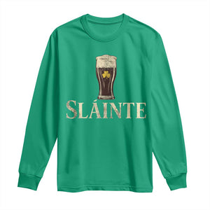 Funny Slainte Stout Beer Irish Drinking St Patricks Day Long Sleeve Shirt TS11 Irish Green Print Your Wear