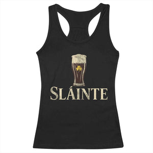Funny Slainte Stout Beer Irish Drinking St Patricks Day Racerback Tank Top TS11 Black Print Your Wear