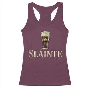 Funny Slainte Stout Beer Irish Drinking St Patricks Day Racerback Tank Top TS11 Maroon Print Your Wear