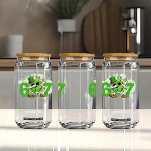 Funny Six Seven 67 St Patricks Day Dabbing Shamrock Glass Can TS11 Print Your Wear