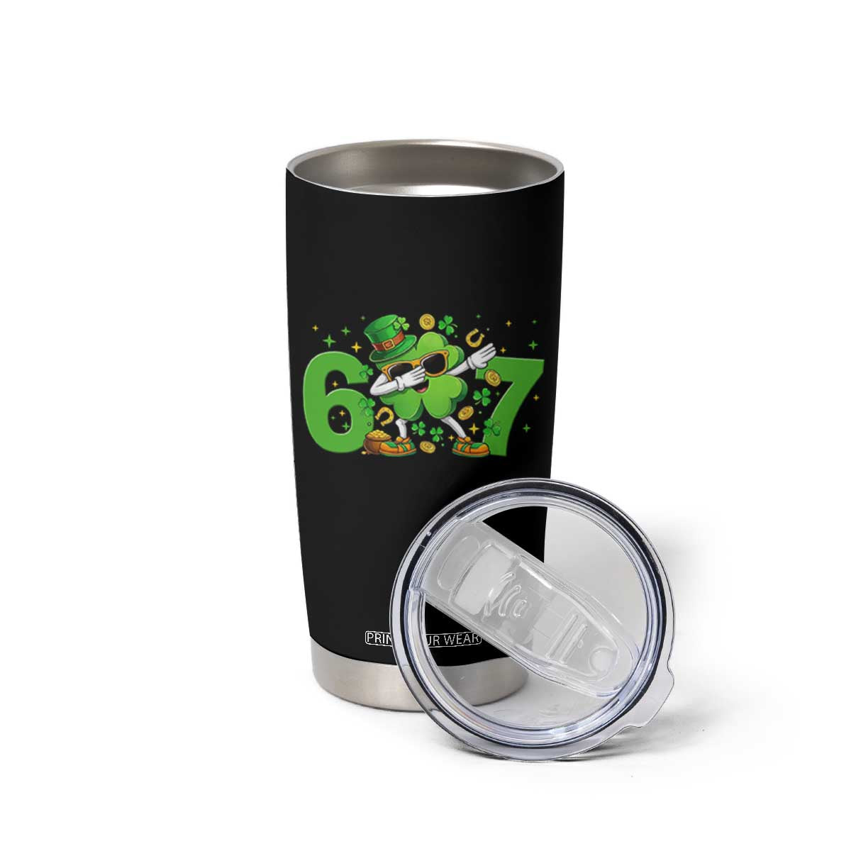 Funny Six Seven 67 St Patricks Day Dabbing Shamrock Tumbler Cup TS11 Print Your Wear