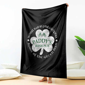 Funny Paddys Irish Pub Throw Blanket Worst Bar In Philadelphia St Patricks Day Beer Drinking TS11 Print Your Wear