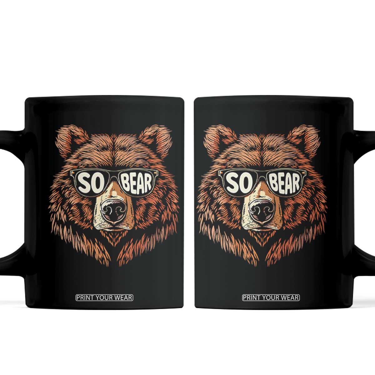 Sobriety Anniversary Sober Bear AA NA Recovery Coffee Mug TS11 Black Print Your Wear