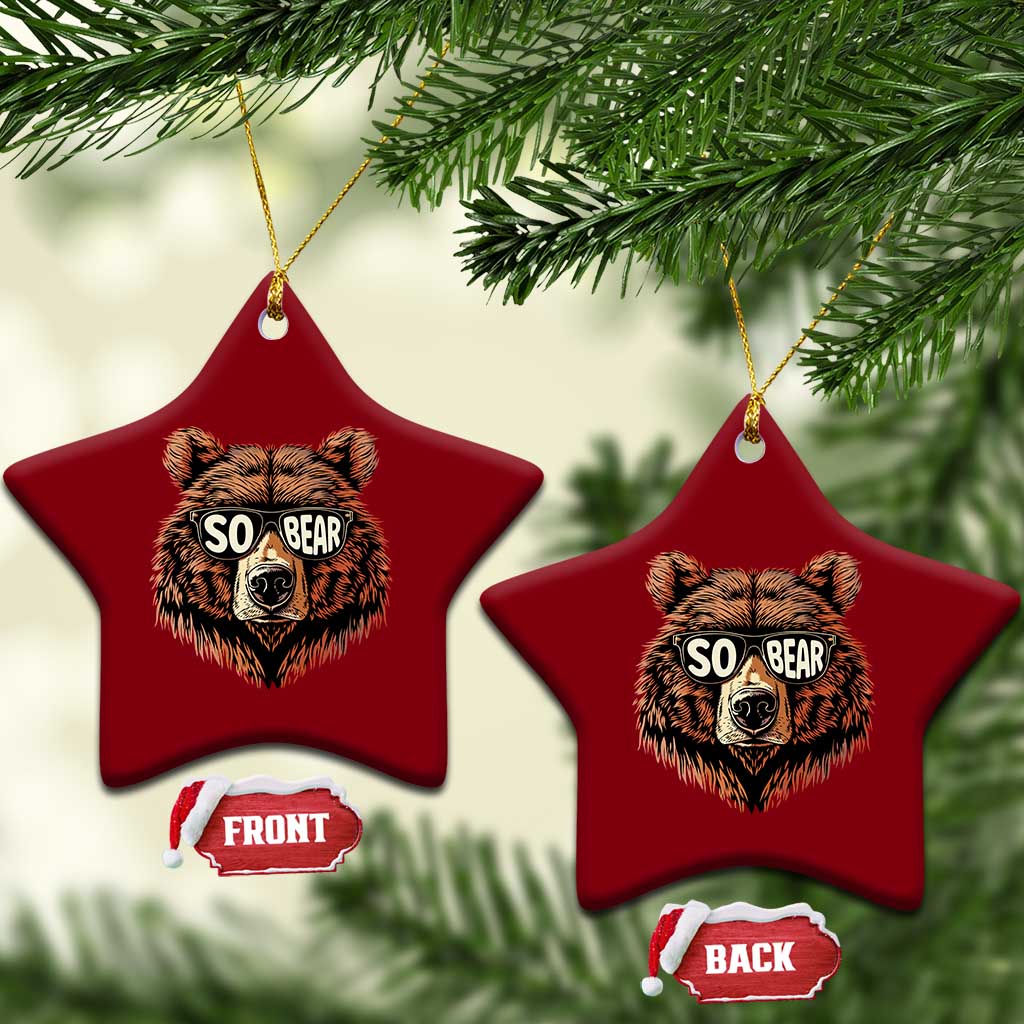 Sobriety Anniversary Sober Bear AA NA Recovery Ceramic Ornament TS11 Print Your Wear