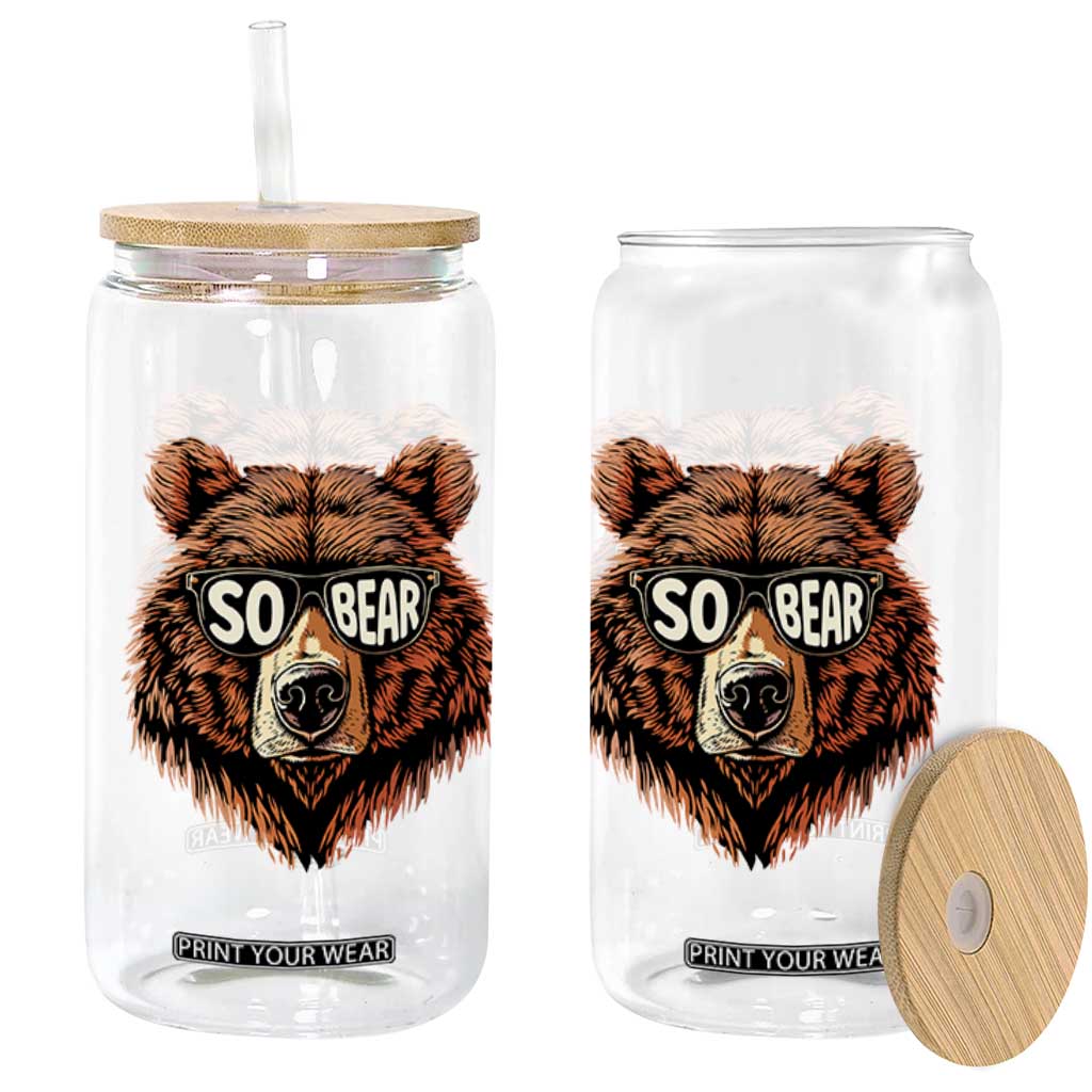 Sobriety Anniversary Sober Bear AA NA Recovery Glass Can TS11 Print Your Wear