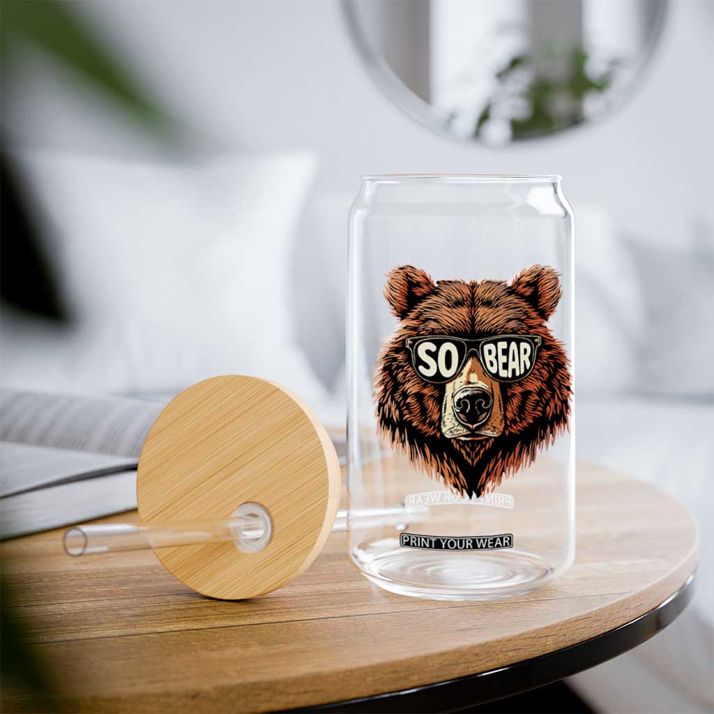 Sobriety Anniversary Sober Bear AA NA Recovery Glass Can TS11 Print Your Wear