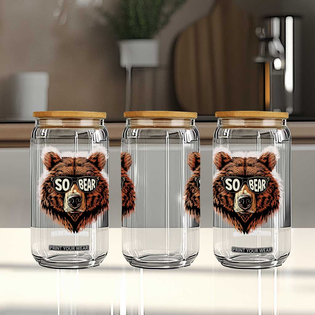 Sobriety Anniversary Sober Bear AA NA Recovery Glass Can TS11 Print Your Wear