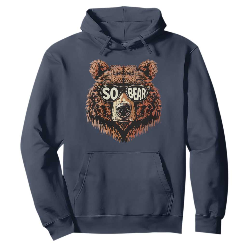 Sobriety Anniversary Sober Bear AA NA Recovery Hoodie TS11 Navy Print Your Wear