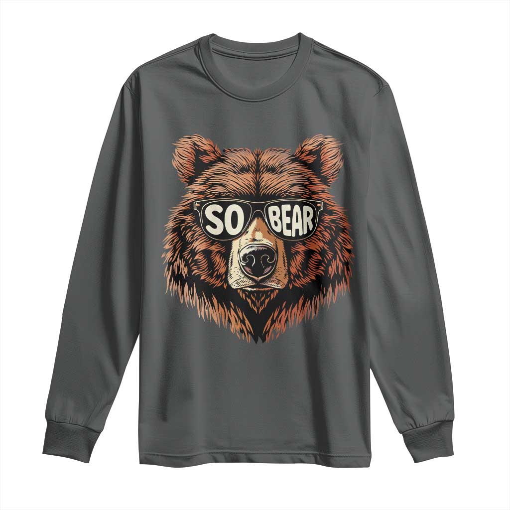 Sobriety Anniversary Sober Bear AA NA Recovery Long Sleeve Shirt TS11 Dark Heather Print Your Wear