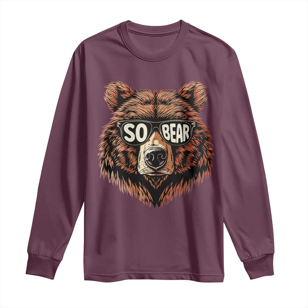 Sobriety Anniversary Sober Bear AA NA Recovery Long Sleeve Shirt TS11 Maroon Print Your Wear