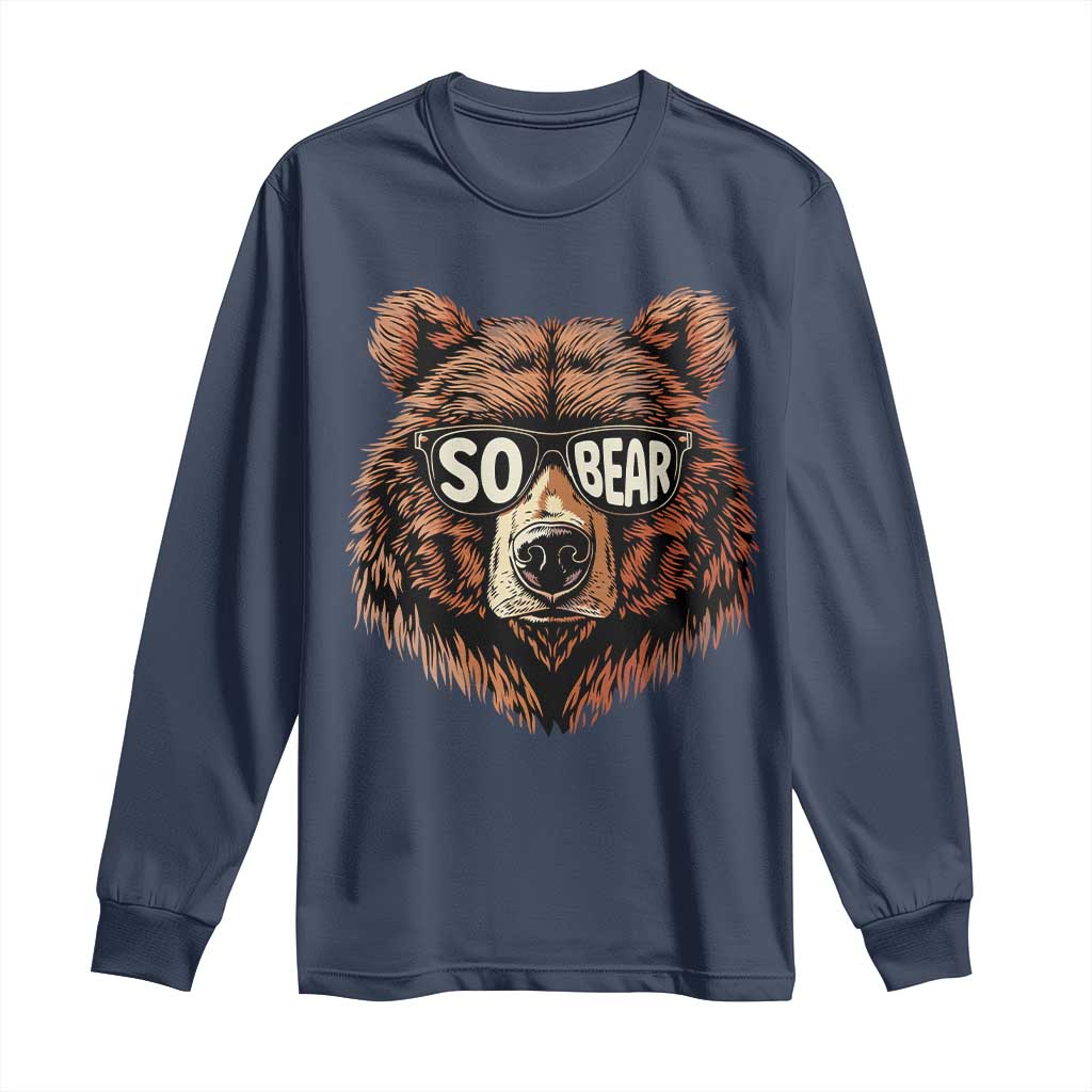 Sobriety Anniversary Sober Bear AA NA Recovery Long Sleeve Shirt TS11 Navy Print Your Wear