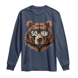 Sobriety Anniversary Sober Bear AA NA Recovery Long Sleeve Shirt TS11 Navy Print Your Wear