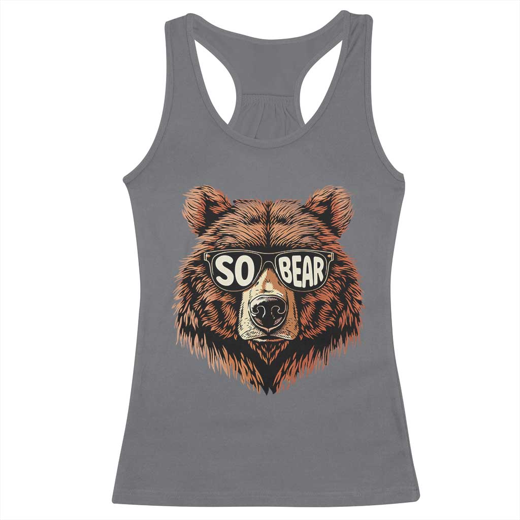 Sobriety Anniversary Sober Bear AA NA Recovery Racerback Tank Top TS11 Charcoal Print Your Wear