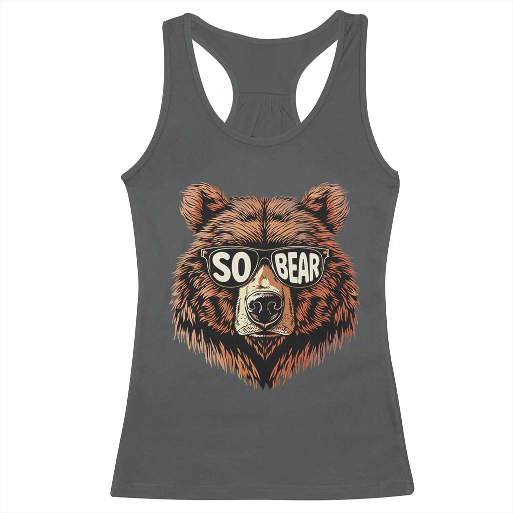 Sobriety Anniversary Sober Bear AA NA Recovery Racerback Tank Top TS11 Dark Heather Print Your Wear