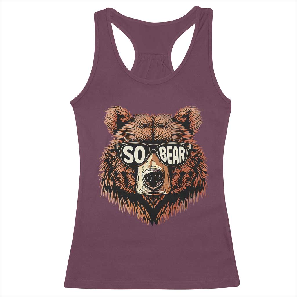 Sobriety Anniversary Sober Bear AA NA Recovery Racerback Tank Top TS11 Maroon Print Your Wear