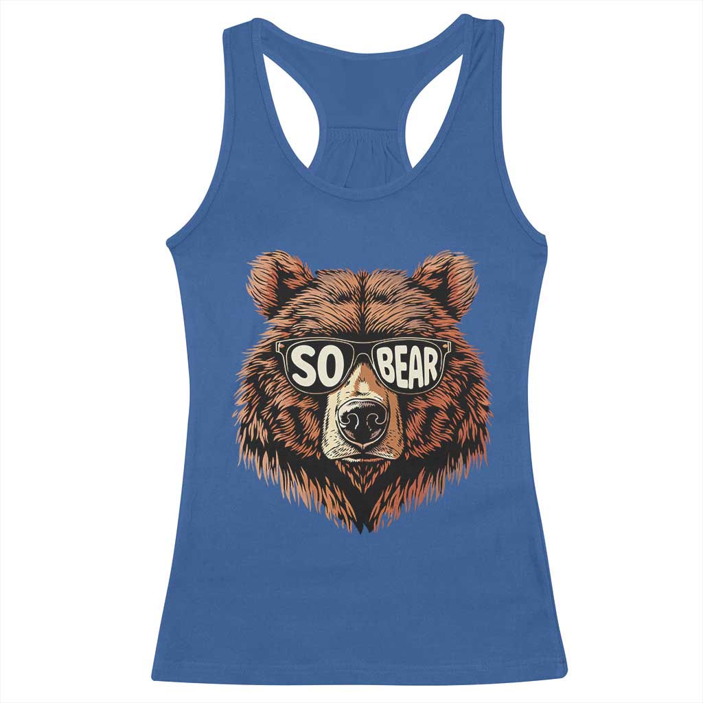 Sobriety Anniversary Sober Bear AA NA Recovery Racerback Tank Top TS11 Royal Blue Print Your Wear