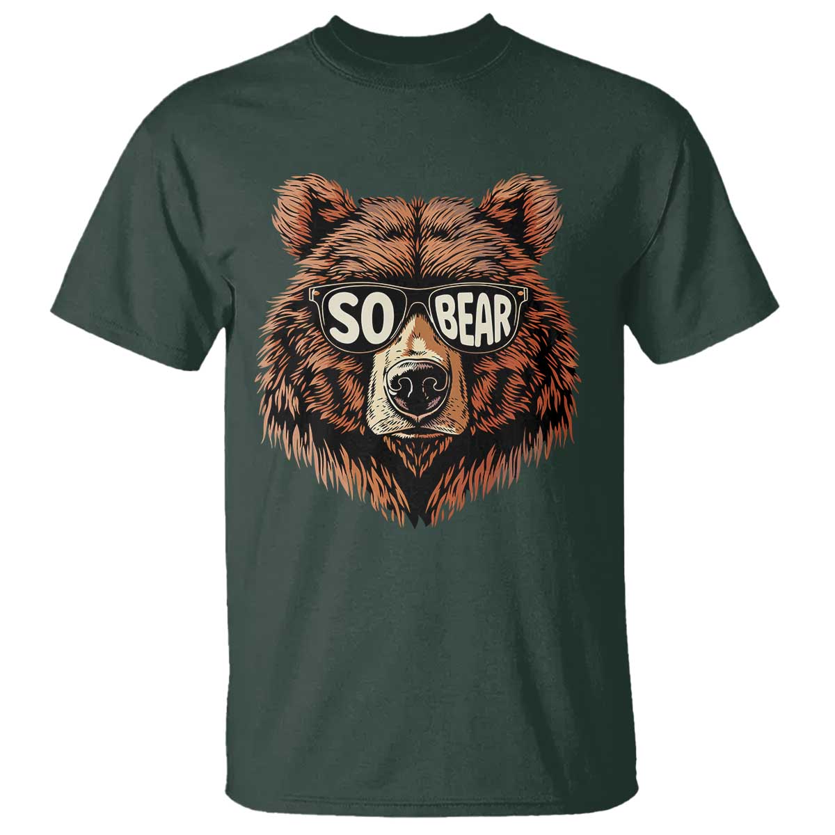 Sobriety Anniversary Sober Bear AA NA Recovery T Shirt TS11 Dark Forest Green Print Your Wear