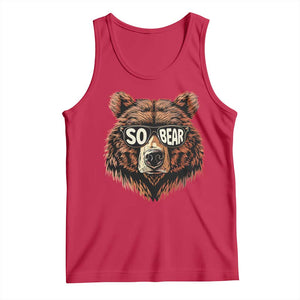 Sobriety Anniversary Sober Bear AA NA Recovery Tank Top TS11 Red Print Your Wear