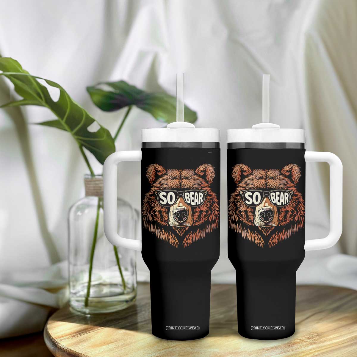 Sobriety Anniversary Sober Bear AA NA Recovery Tumbler With Handle TS11 Print Your Wear