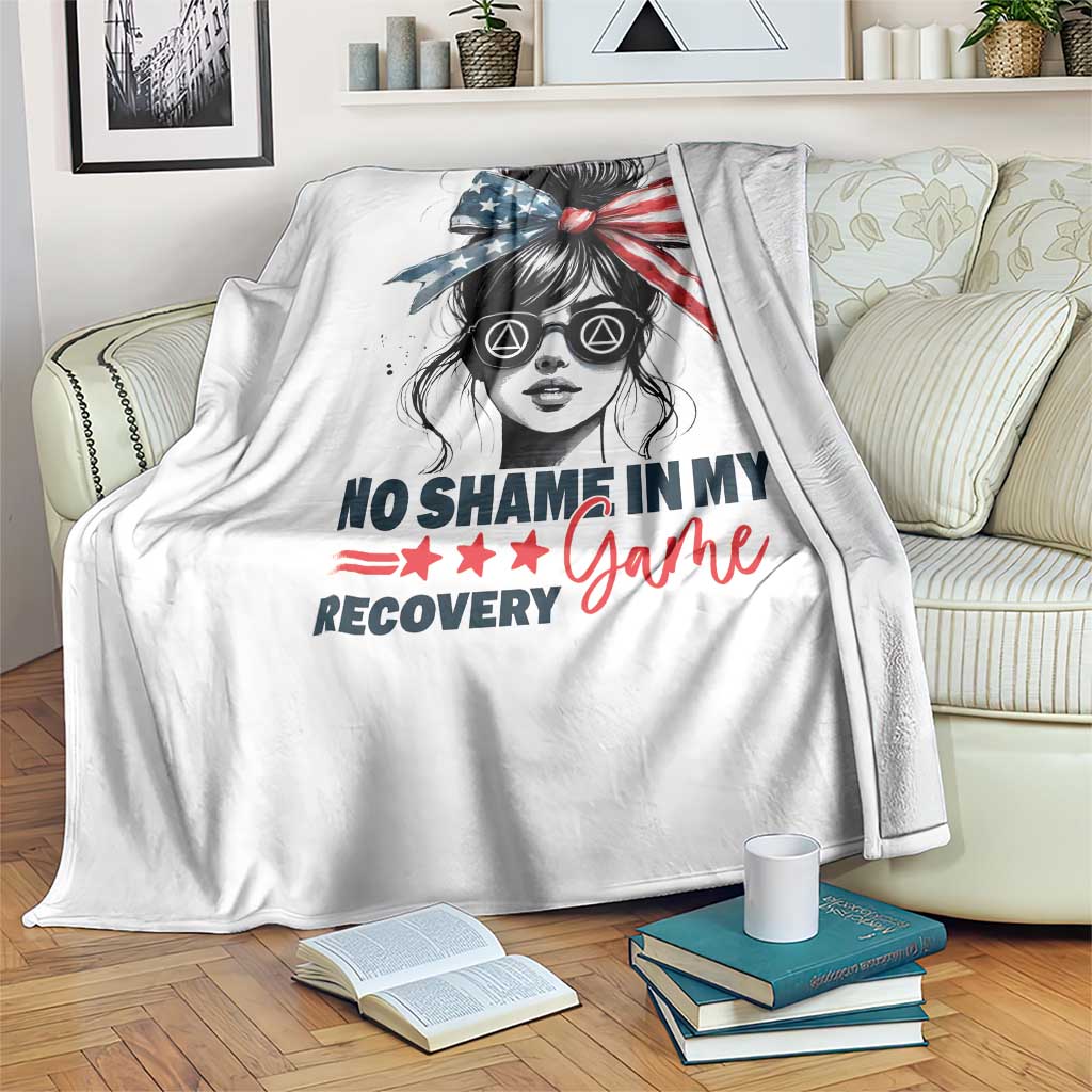 No Shame In My Recovery Game Throw Blanket Sobriety AA NA Anniversary TS11 Print Your Wear