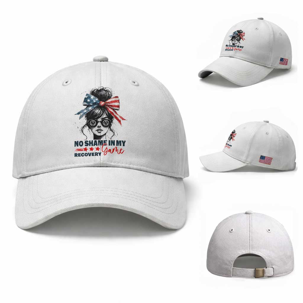 No Shame In My Recovery Game Baseball Cap Sobriety AA NA Anniversary TS11 Baseball Cap Universal Fit White Print Your Wear