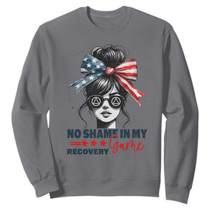 No Shame In My Recovery Game Sweatshirt Sobriety AA NA Anniversary TS11 Charcoal Print Your Wear