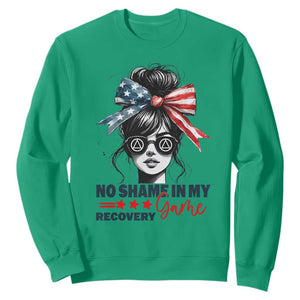No Shame In My Recovery Game Sweatshirt Sobriety AA NA Anniversary TS11 Irish Green Print Your Wear