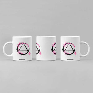 AA Sober Symbol Serenity Recovery Coffee Mug Japanese Cherry Blossom Brushstroke Circle TS11 Print Your Wear
