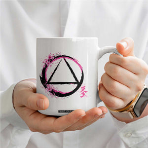 AA Sober Symbol Serenity Recovery Coffee Mug Japanese Cherry Blossom Brushstroke Circle TS11 Print Your Wear