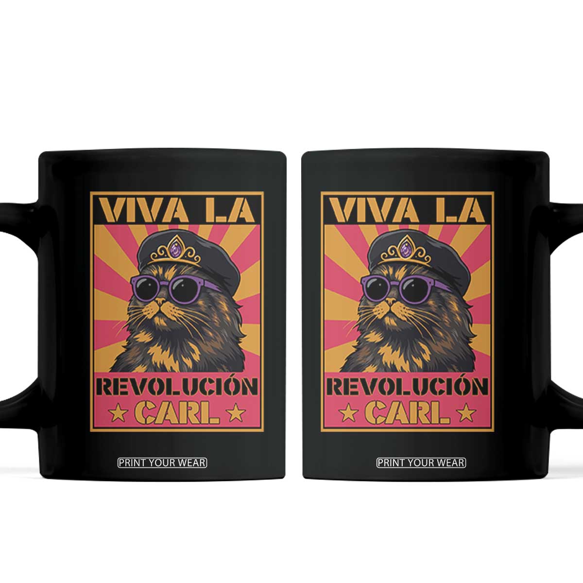 Viva La Revolucion Carl Coffee Mug Funny Cat Princess Meme TS11 Black Print Your Wear