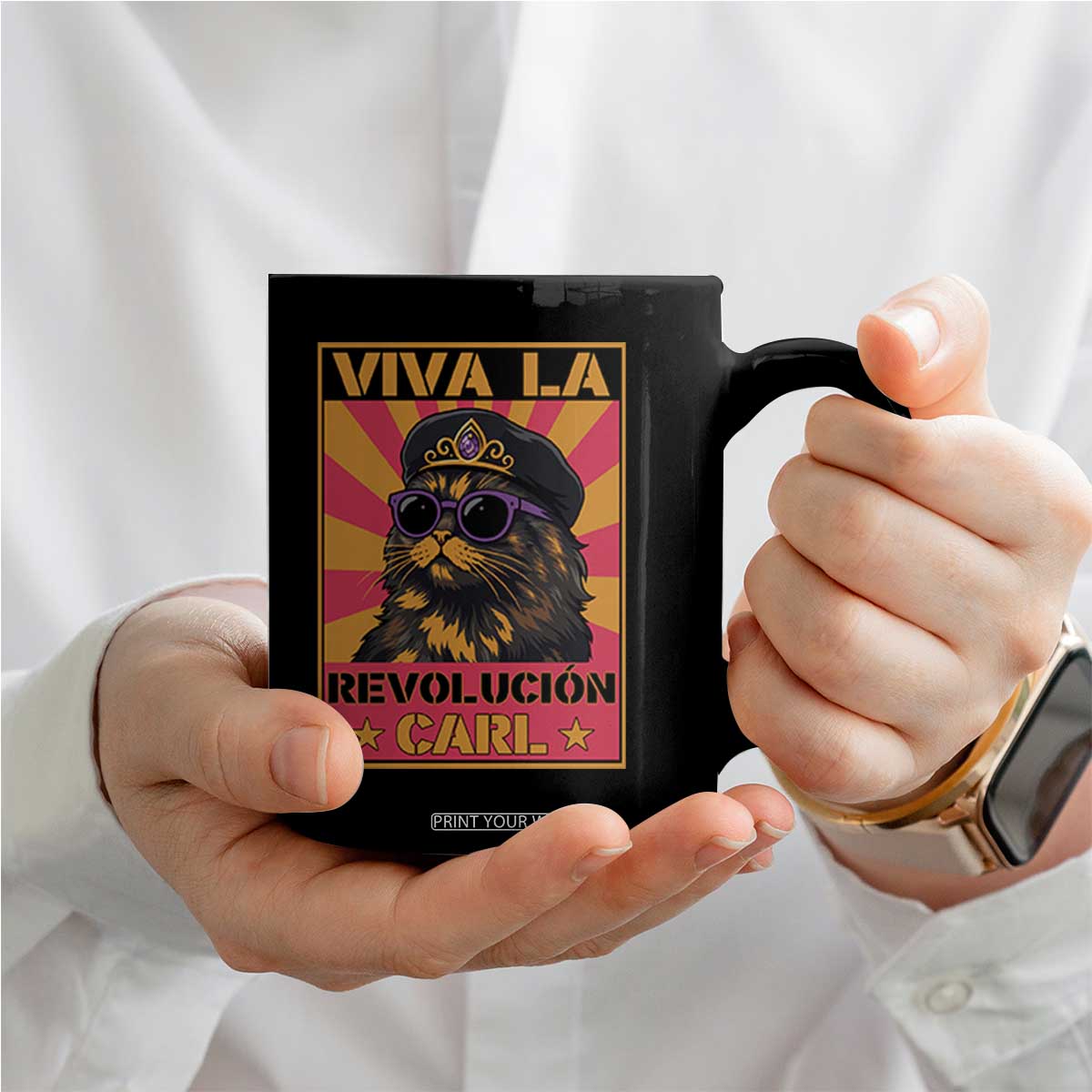 Viva La Revolucion Carl Coffee Mug Funny Cat Princess Meme TS11 Print Your Wear
