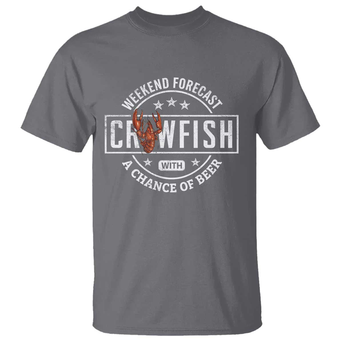 Weekend Forecast Crawfish With A Chance Of Beer T Shirt TS11 Charcoal Print Your Wear