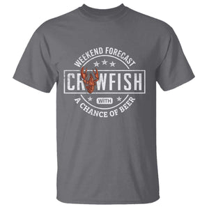 Weekend Forecast Crawfish With A Chance Of Beer T Shirt TS11 Charcoal Print Your Wear