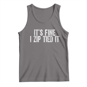 Mechanics Car Guy Tank Top Funny It Is Fine I Zip Tied It TS11 Deep Heather Print Your Wear