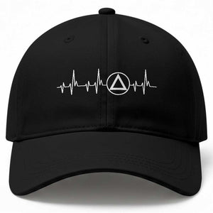 Sober Recover Sobriety Heartbeat EKG Pulse Recovery Baseball Cap TS11 Print Your Wear