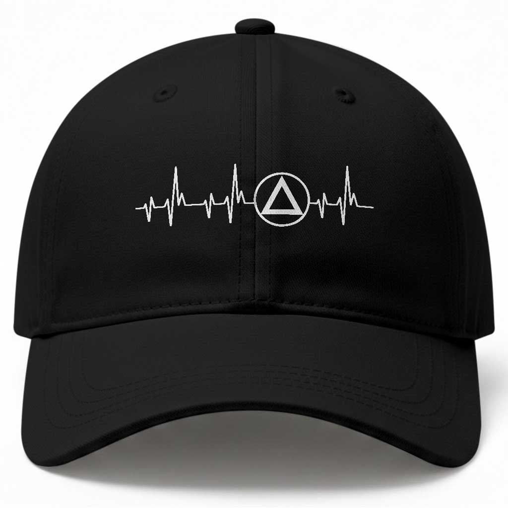Sober Recover Sobriety Heartbeat EKG Pulse Recovery Baseball Cap TS11 Print Your Wear