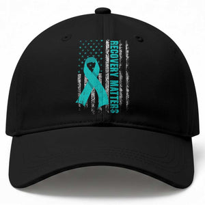 Recovery Matter Sobriety Anniversary Sober AA NA Baseball Cap Vintage American Flag TS11 Print Your Wear