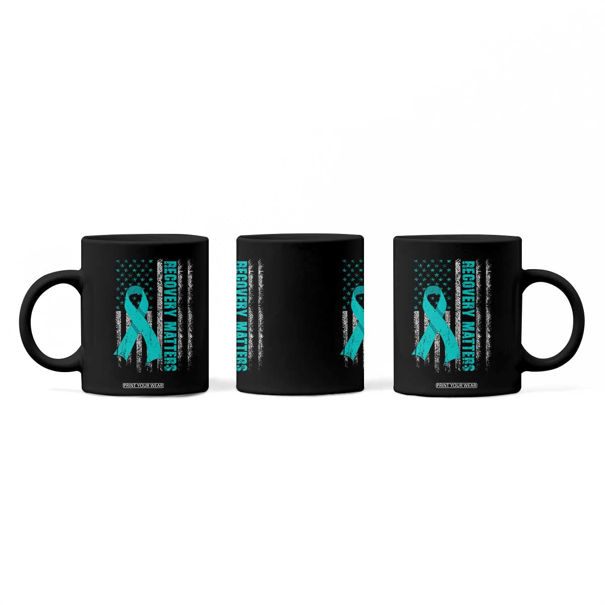 Recovery Matter Sobriety Anniversary Sober AA NA Coffee Mug Vintage American Flag TS11 Print Your Wear