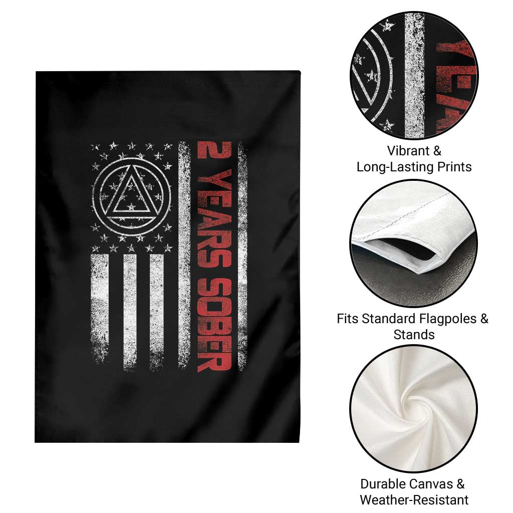 2 Years Sober Garden Flag 2 Years Sobriety Anniversary Vintage American Flag TS11 Print Your Wear
