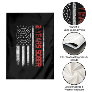2 Years Sober Garden Flag 2 Years Sobriety Anniversary Vintage American Flag TS11 Print Your Wear