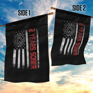 2 Years Sober Garden Flag 2 Years Sobriety Anniversary Vintage American Flag TS11 Print Your Wear