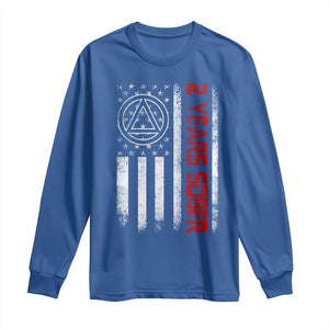 2 Years Sober Long Sleeve Shirt 2 Years Sobriety Anniversary Vintage American Flag TS11 Royal Blue Print Your Wear