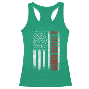 2 Years Sober Racerback Tank Top 2 Years Sobriety Anniversary Vintage American Flag TS11 Irish Green Print Your Wear