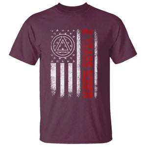 2 Years Sober T Shirt 2 Years Sobriety Anniversary Vintage American Flag TS11 Maroon Print Your Wear