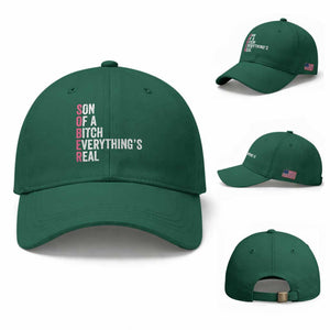 Sobriety Anniversary Baseball Cap Sober Son Of A Bitch Everythings Real Pink AA NA TS11 Baseball Cap Universal Fit Irish Green Print Your Wear