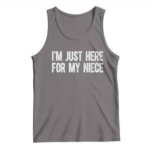 I Am Just Here For My Niece Tank Top Funny Aunt and Uncle TS11 Deep Heather Print Your Wear
