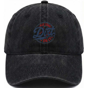 Funny Baseball Rub Some Dirt On It Washed Cotton Baseball Cap Sports Coach TS11 Washed Cap Universal Fit Black Print Your Wear