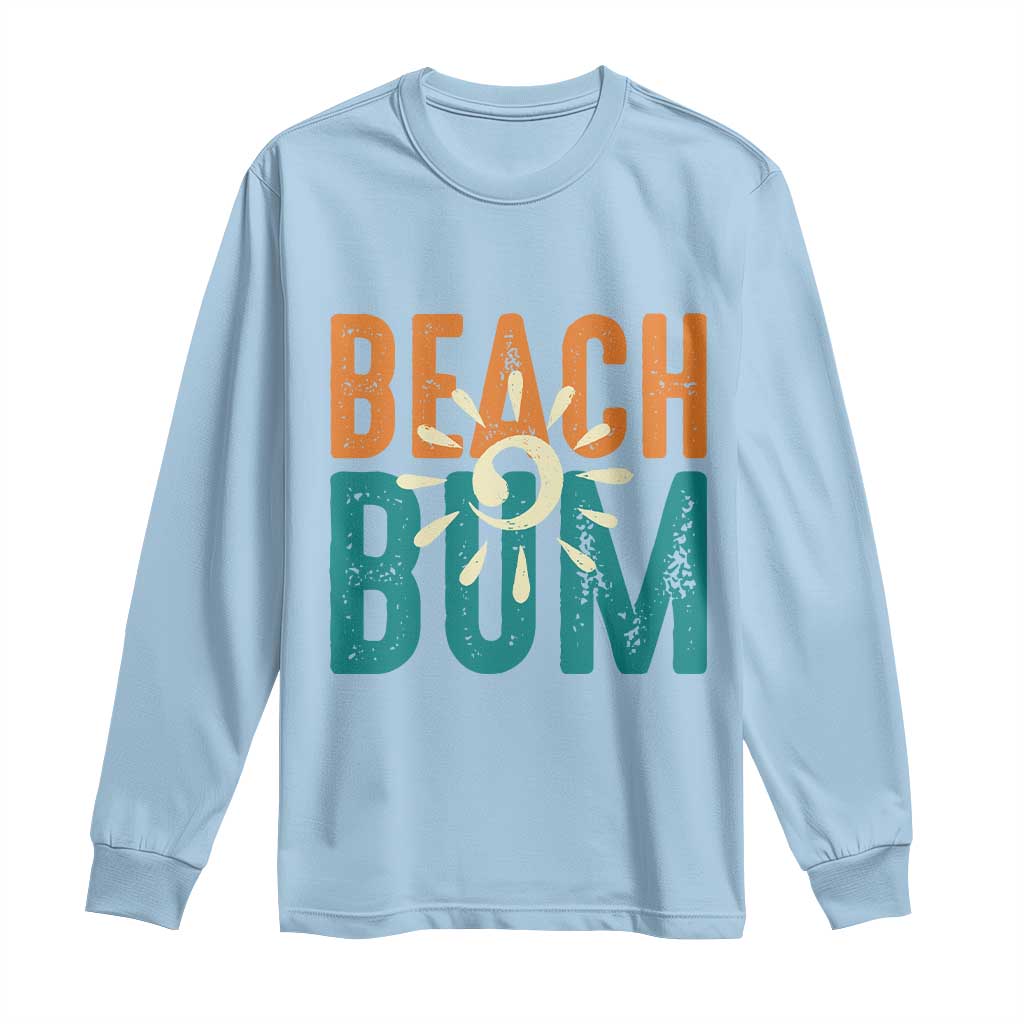 Funny Beach Bum Summer Vacation Long Sleeve Shirt Beach Life Sun Light TS11 Light Blue Print Your Wear
