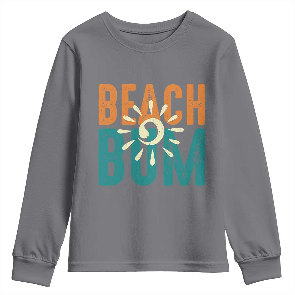 Funny Beach Bum Summer Vacation Youth Sweatshirt Beach Life Sun Light TS11 Charcoal Print Your Wear