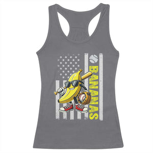 Funny Bananas Lover Baseball Vintage American Flag Racerback Tank Top TS11 Charcoal Print Your Wear